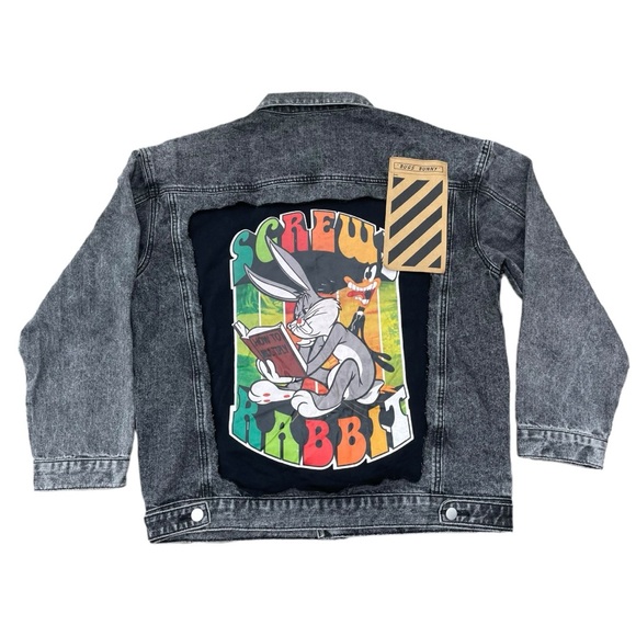 Black Looney Tunes Jean Jacket (L) - Picture 1 of 5